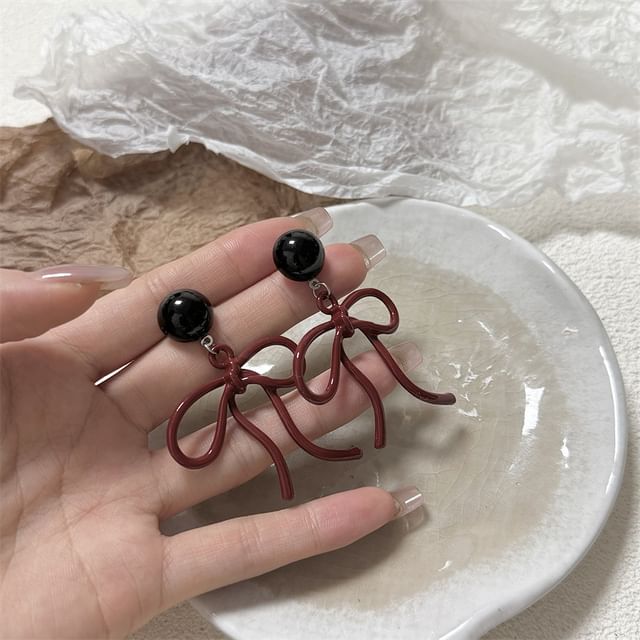 Drop Bow Layered Earring / Necklace