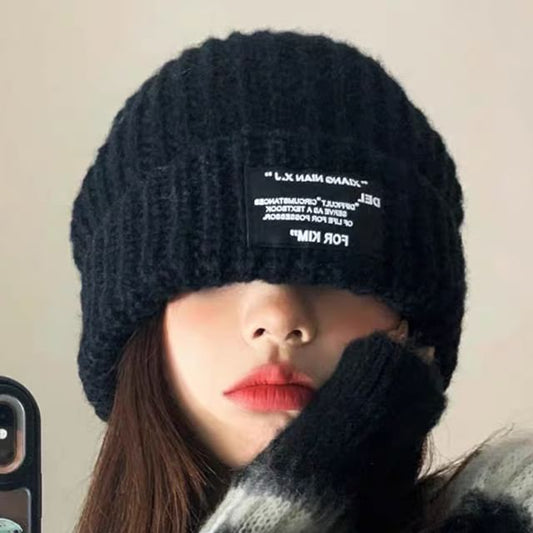 Knit Beanie Ribbed Applique