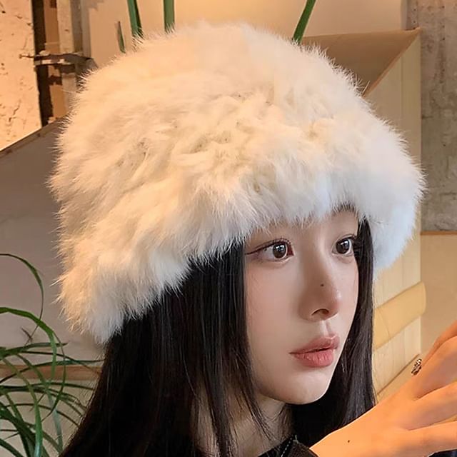 Faux Plain Bucket Star Hat Fur /
