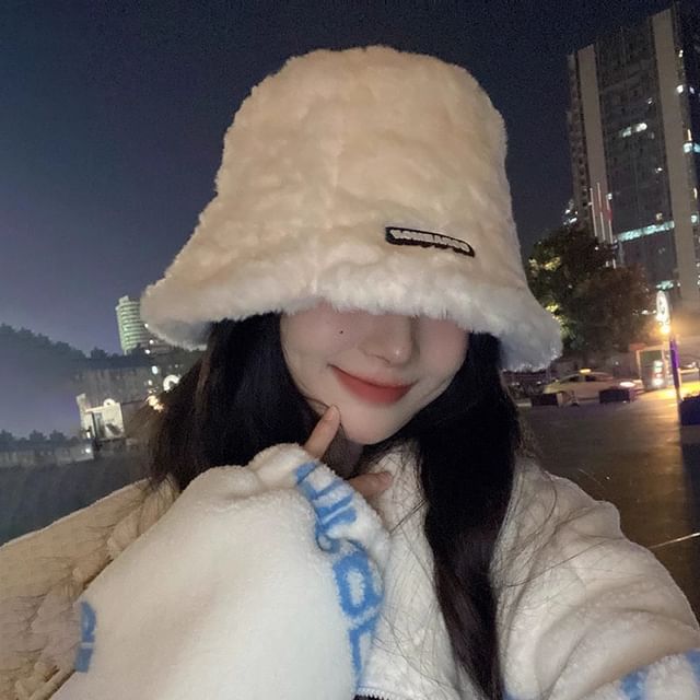 Plain Bucket Hat Fluffy