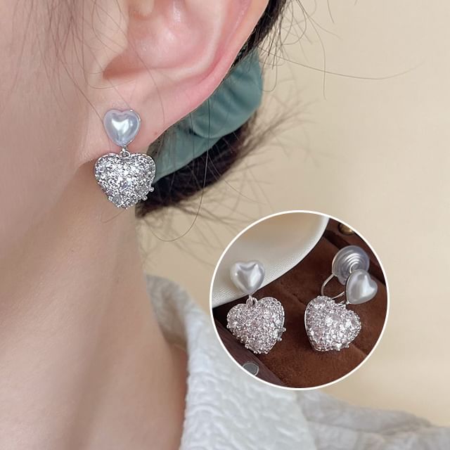Heart Earring Clip-On Drop /