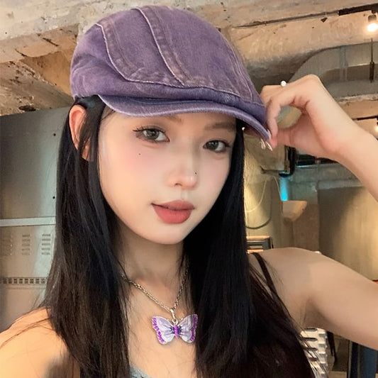 Cap Newsboy Denim Washed