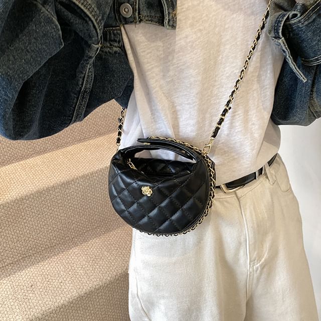 Strap Chain Faux Quilted Bag Leather Crossbody