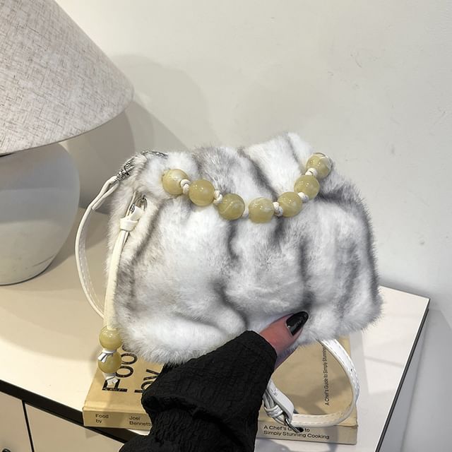 Fluffy Bag Beaded Crossbody