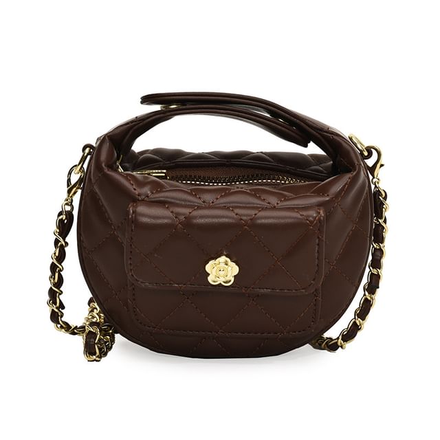 Strap Crossbody Faux Bag Quilted Leather Chain