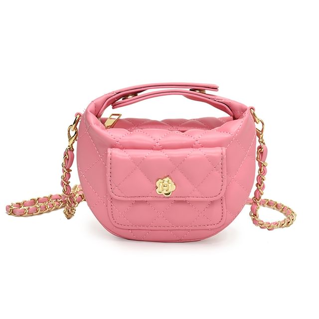 Strap Crossbody Faux Bag Quilted Leather Chain