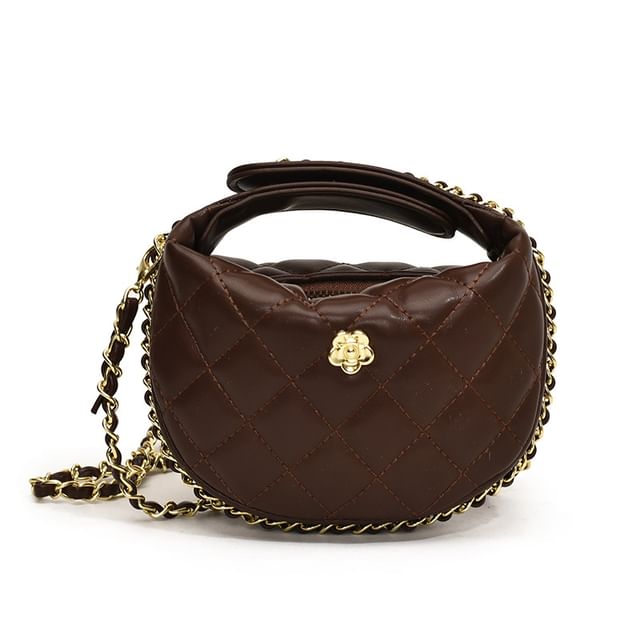 Strap Chain Faux Quilted Bag Leather Crossbody