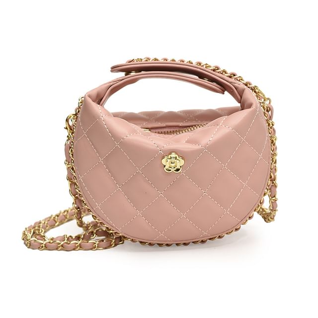 Strap Chain Faux Quilted Bag Leather Crossbody