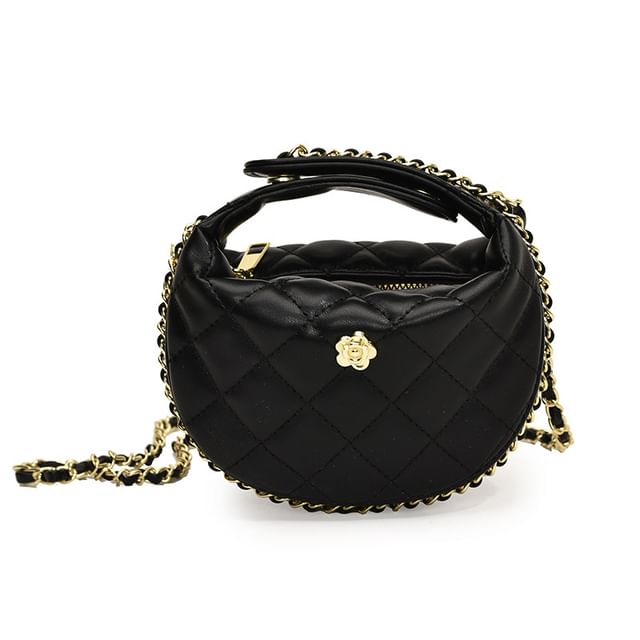Strap Chain Faux Quilted Bag Leather Crossbody