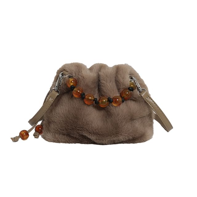 Fluffy Bag Beaded Crossbody