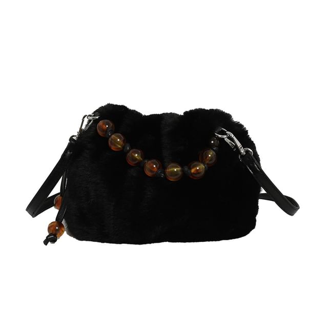 Fluffy Bag Beaded Crossbody