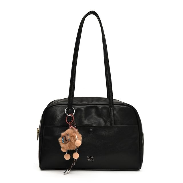 Lettering Charm Set Bag Faux Tote / Leather