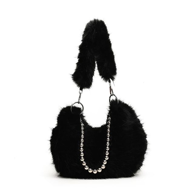 Bag Shoulder Beaded Fluffy