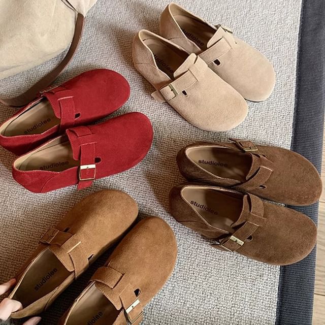 Slip Platform Suede Ons Buckled