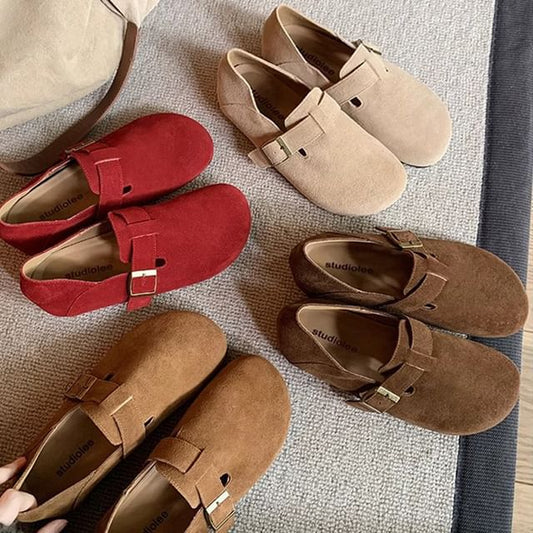 Slip Platform Suede Ons Buckled