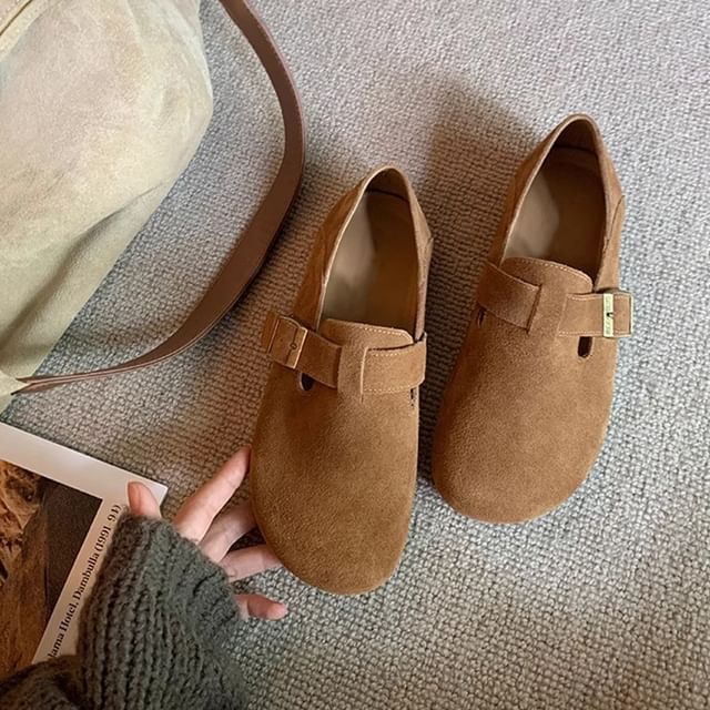 Slip Platform Suede Ons Buckled