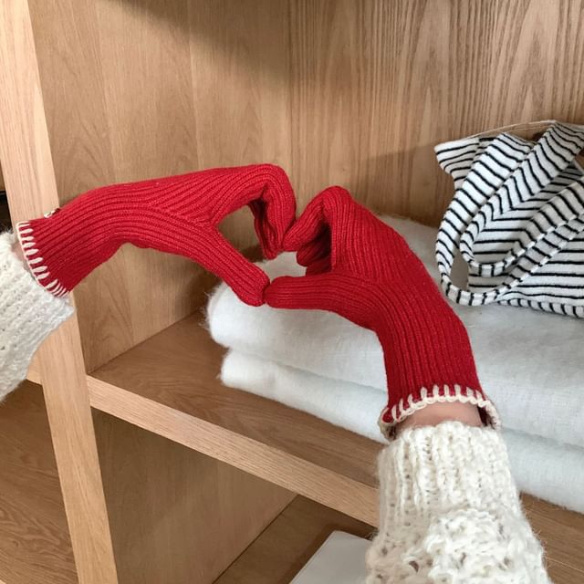 Gloves Cuff Ribbed Knit