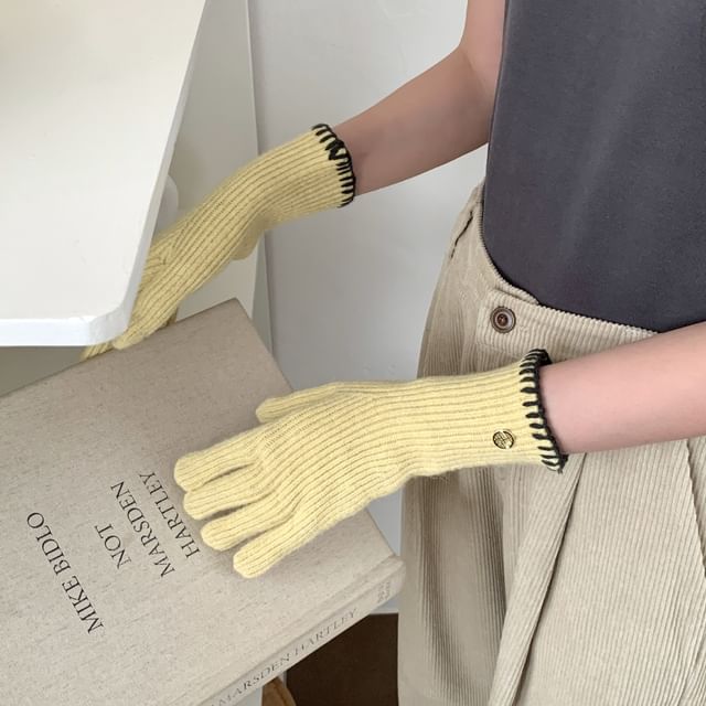 Gloves Cuff Ribbed Knit