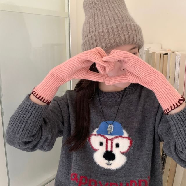 Gloves Cuff Ribbed Knit