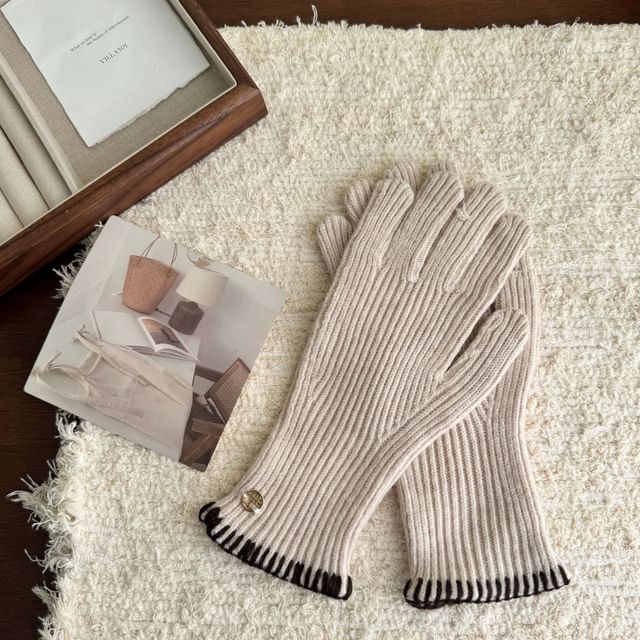 Gloves Cuff Ribbed Knit
