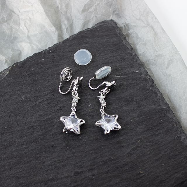 Star Alloy Dangle Rhinestone Earring