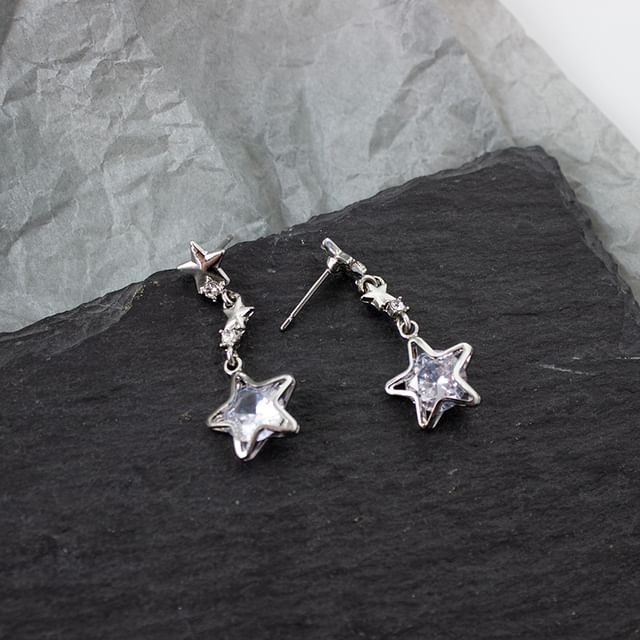 Star Alloy Dangle Rhinestone Earring