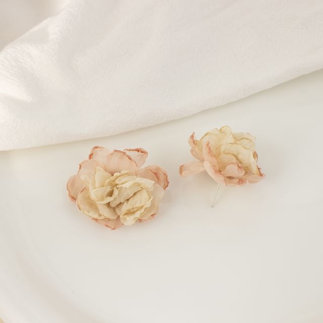 Floral Earring Stud Fabric