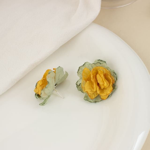 Floral Earring Stud Fabric