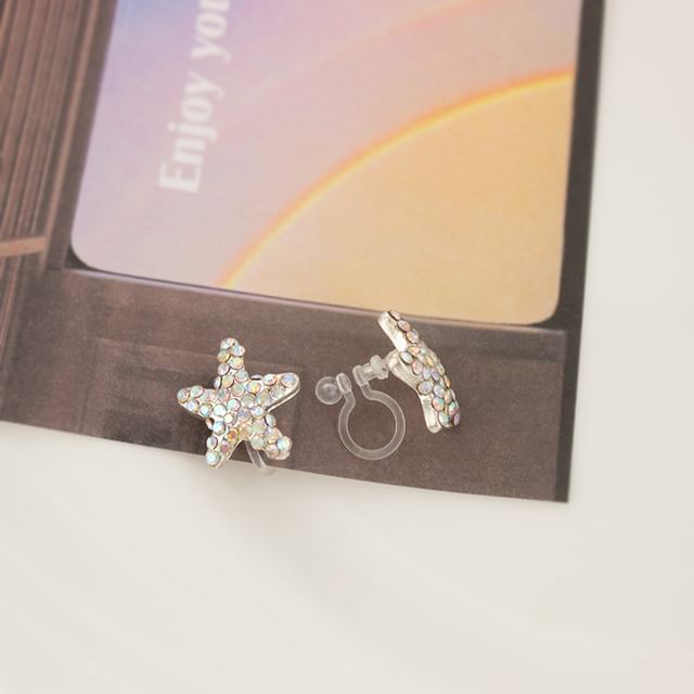 Stud Pearl / Shell Crab Starfish Faux Earring Rhinestone Alloy