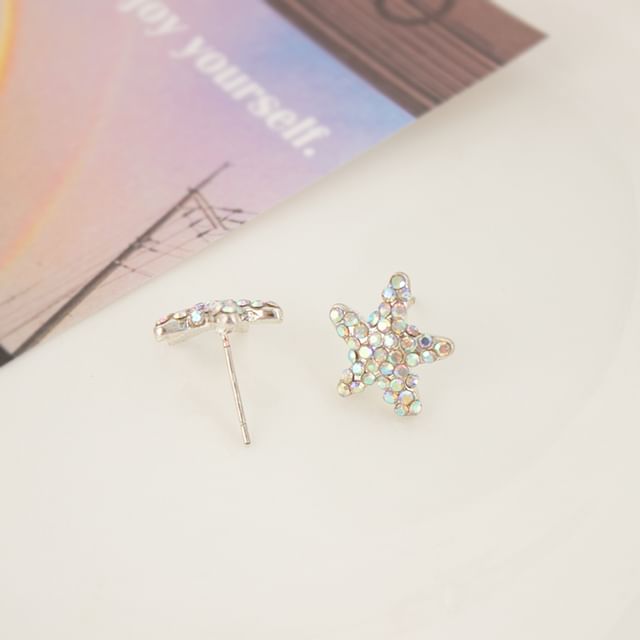 Stud Pearl / Shell Crab Starfish Faux Earring Rhinestone Alloy