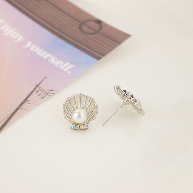 Stud Pearl / Shell Crab Starfish Faux Earring Rhinestone Alloy
