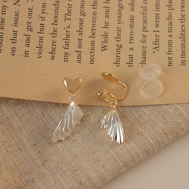 Alloy Fish Heart Tail Drop Earring