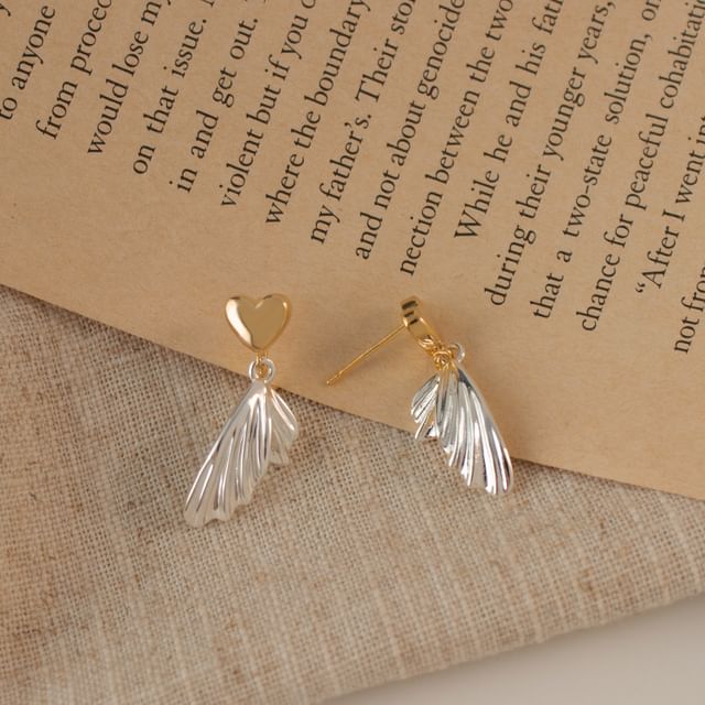 Alloy Fish Heart Tail Drop Earring
