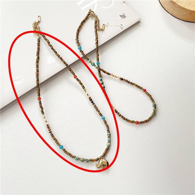 Beaded / Necklace Elephant