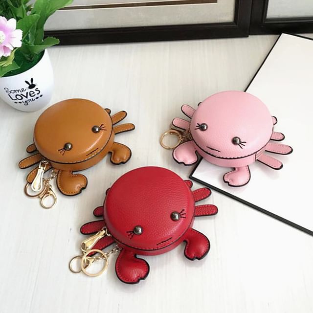Purse Leather Coin Faux Cartoon Crab