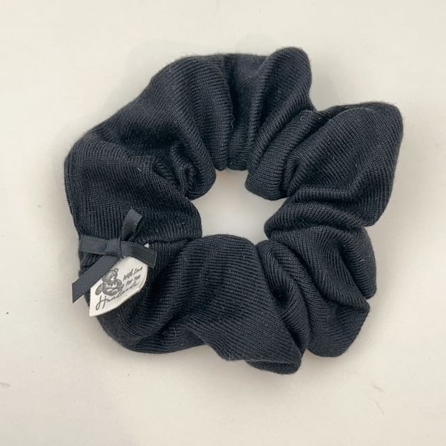 Bow Accent Plain Corduroy Scrunchie