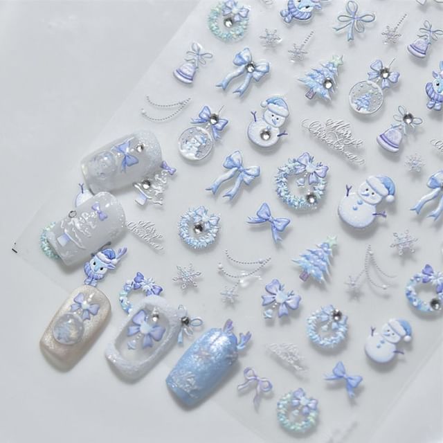 White Christmas Nail Art Stickers