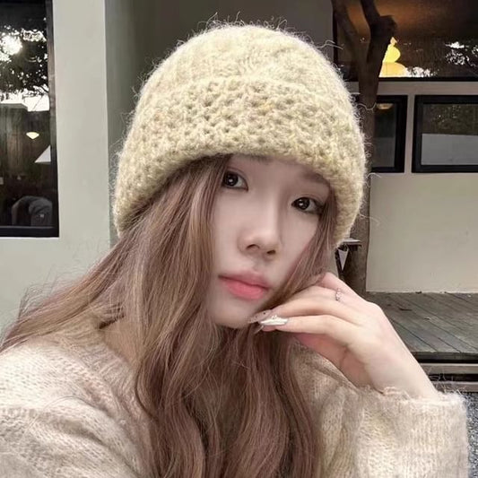 Knit Plain Cable Beanie