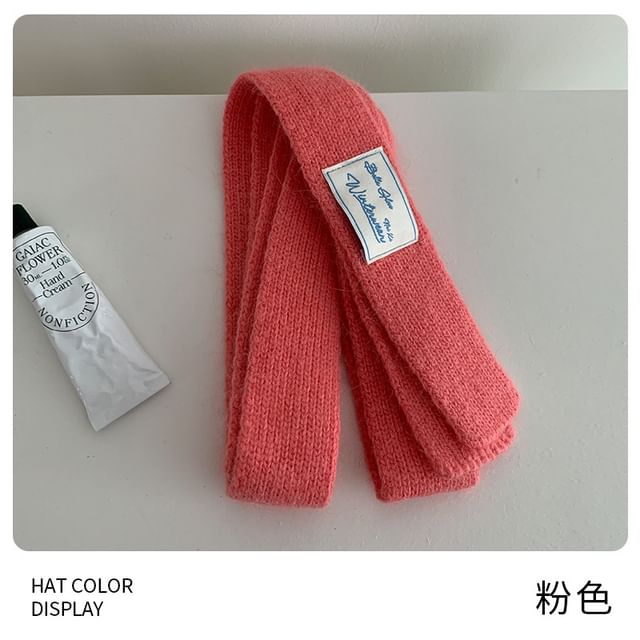 Knit Plain Narrow Scarf
