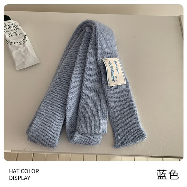 Knit Plain Narrow Scarf