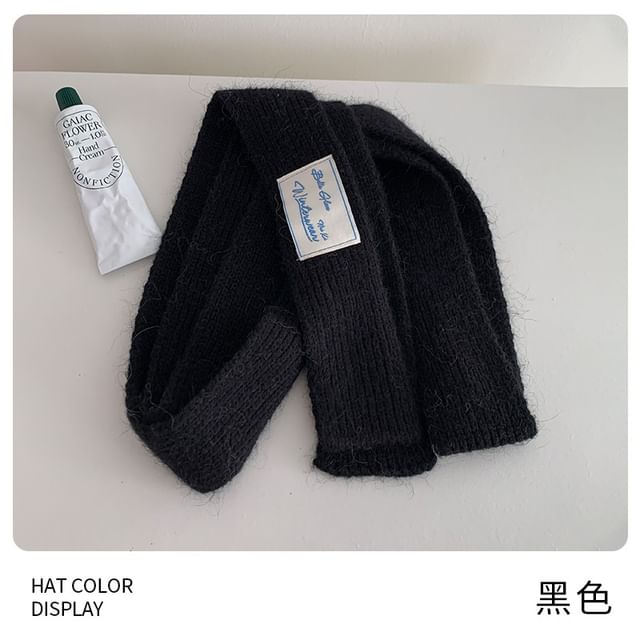 Knit Plain Narrow Scarf