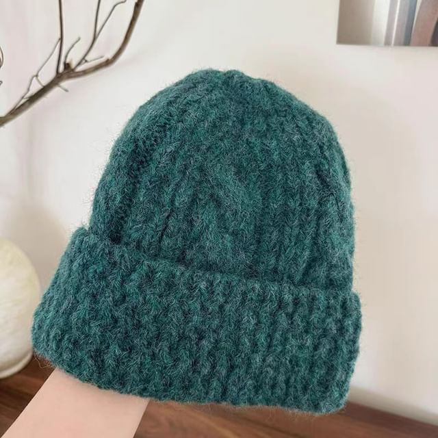 Knit Plain Cable Beanie