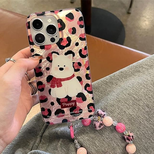 Print / Leopard Case Phone Dog Set Strap