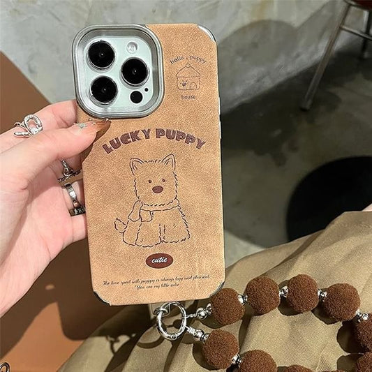 Case Strap Dog Phone / Pom Set