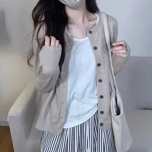 Round-Neck Light Cardigan