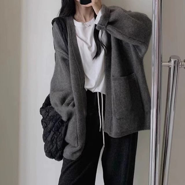 Oversized Open-Front Cardigan