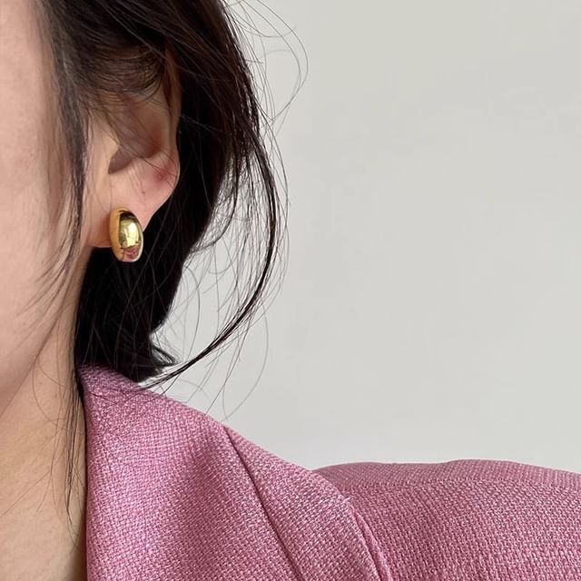 Hoop 925 Silver Glossy Earring Sterling