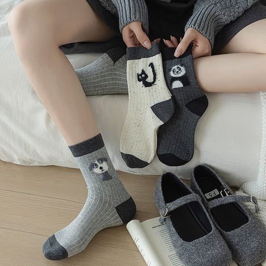 Cartoon Animal Patterned Short Socks