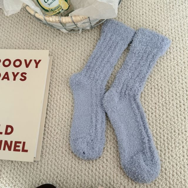 Plain Fleece Short Socks