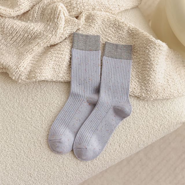 Melange Ribbed Short Socks